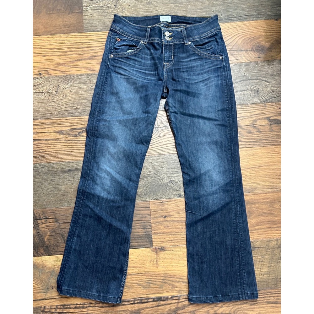 Hudson Womens Bootcut Jeans Dark Wash Flap Pocket Low Rise Blue Denim Size 29
